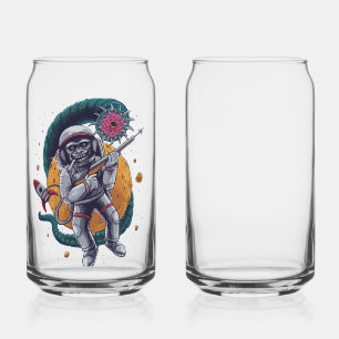 Vaso Con Forma De Lata Aventuras Retro Espacio Astronauta Criatura Cósmic