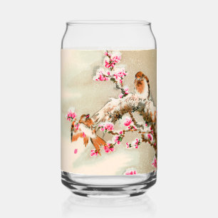 Vaso Con Forma De Lata Aves japonesas ventilares en una rama