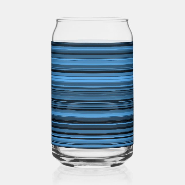 Vaso Con Forma De Lata Azul negro rayado (Anverso)
