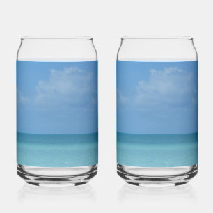 Vaso Con Forma De Lata Azul turquesa tropical del horizonte del Caribe