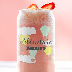 Vaso Con Forma De Lata Baby Shower neutro en globo de aire caliente