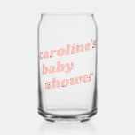 Vaso Con Forma De Lata Baby Shower personalizado y moderno de preferencia<br><div class="desc">Baby Shower es un favorito retro rosa moderno personalizado</div>