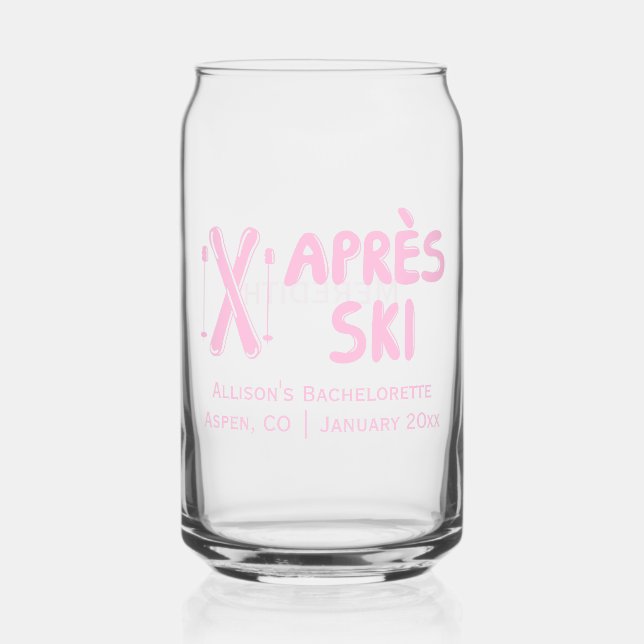 Vaso Con Forma De Lata Bachillerato De Invierno De Esquí Rosa (Anverso)
