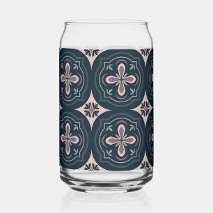 Vaso Con Forma De Lata baldosas geométricas florales de color terroso