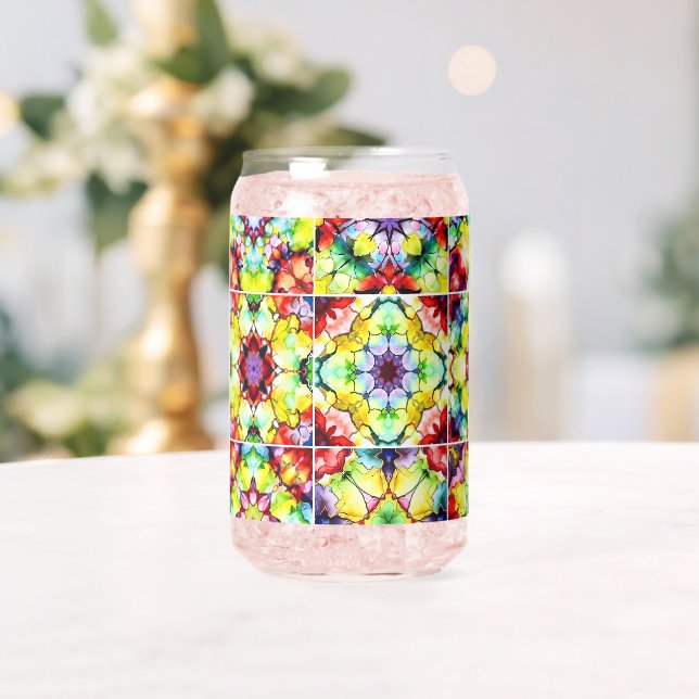 Vaso Con Forma De Lata Baldosas mediterráneas, mosaicos de tinta de alcoh (Insitu (Boda))