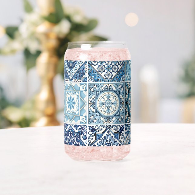 Vaso Con Forma De Lata Baldosas mediterráneas, portuguesas, azulejo, mall (Insitu (Boda))