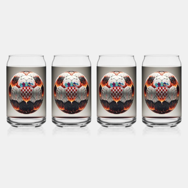 Vaso Con Forma De Lata Balón de Fútbol Croata Ardiente   (Anverso)