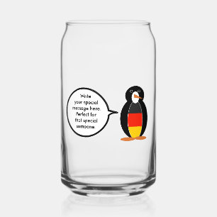 Vaso Con Forma De Lata Bandera alemana hablando con la señora Penguin per