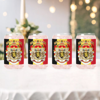 Vaso Con Forma De Lata Bandera belga y COA