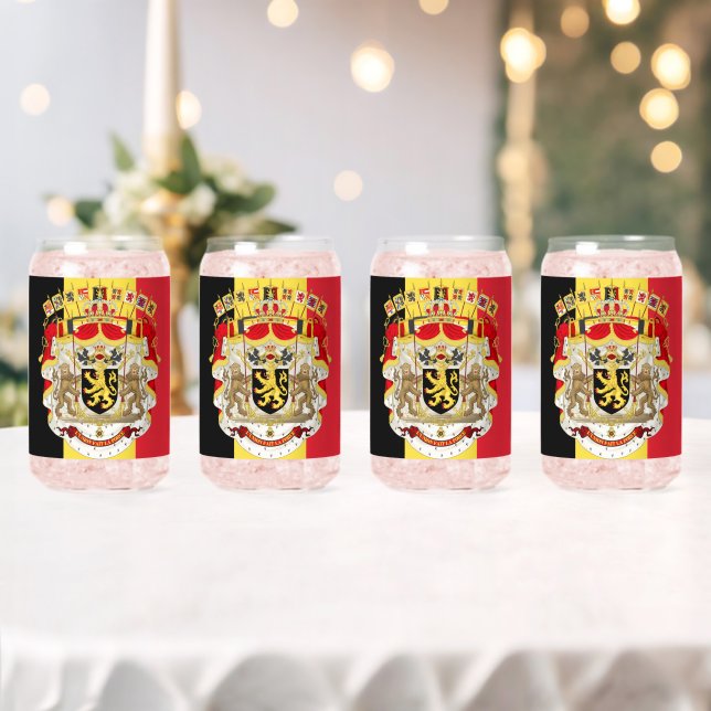 Vaso Con Forma De Lata Bandera belga y COA (Insitu (Boda))