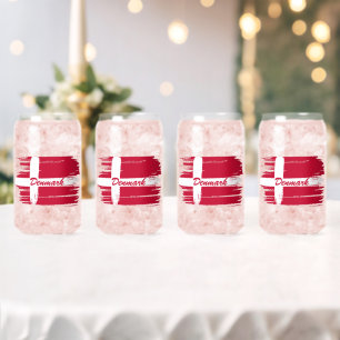 Vaso Con Forma De Lata Bandera de Dinamarca de pincel artístico