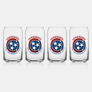VASO CON FORMA DE LATA BANDERA DE ESTADO VOLUNTARIO DE TENNESSEE