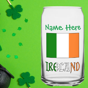 Vaso Con Forma De Lata Bandera de Irlanda Personalizada Patrimonio
