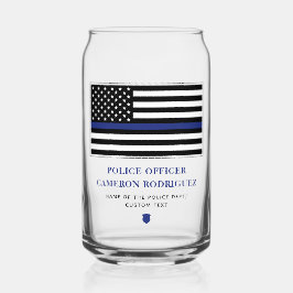 Vaso Con Forma De Lata Bandera de oficial de policía de la Línea Azul del