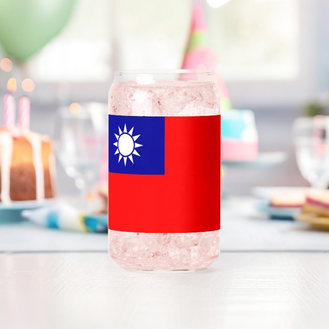 Vaso Con Forma De Lata Bandera de Taiwán: República de China, Taipei chin (Insitu (Cumpleaños))