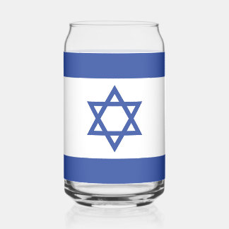 Vaso Con Forma De Lata Bandera del Estado de Israel, Estrella de David Ju