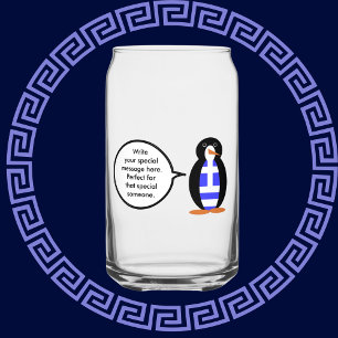 Vaso Con Forma De Lata Bandera griega Ms Penguin personalizada hablando