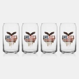 Vaso Con Forma De Lata Bandera gruesa de Estados Unidos y águila