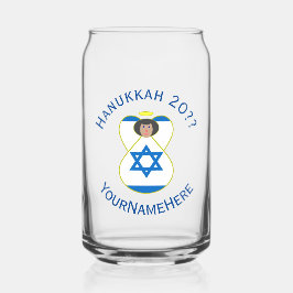 Vaso Con Forma De Lata Bandera israelí Hanukkah Angel personalizado