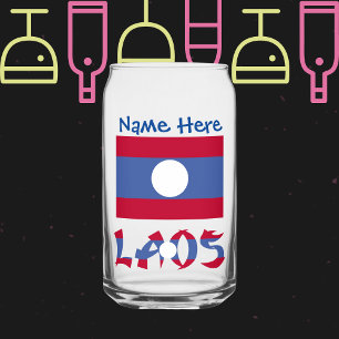 Vaso Con Forma De Lata Bandera laosiana azul personalización