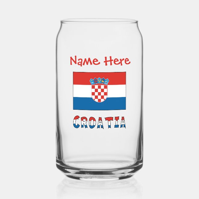 Vaso Con Forma De Lata Bandera personalizada de Croacia  (Anverso)