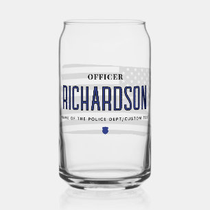 Vaso Con Forma De Lata Bandera personalizada del policía de la delgada lí