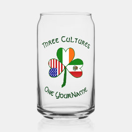 Vaso Con Forma De Lata Banderas americanas irlandesas de origen mexicano 