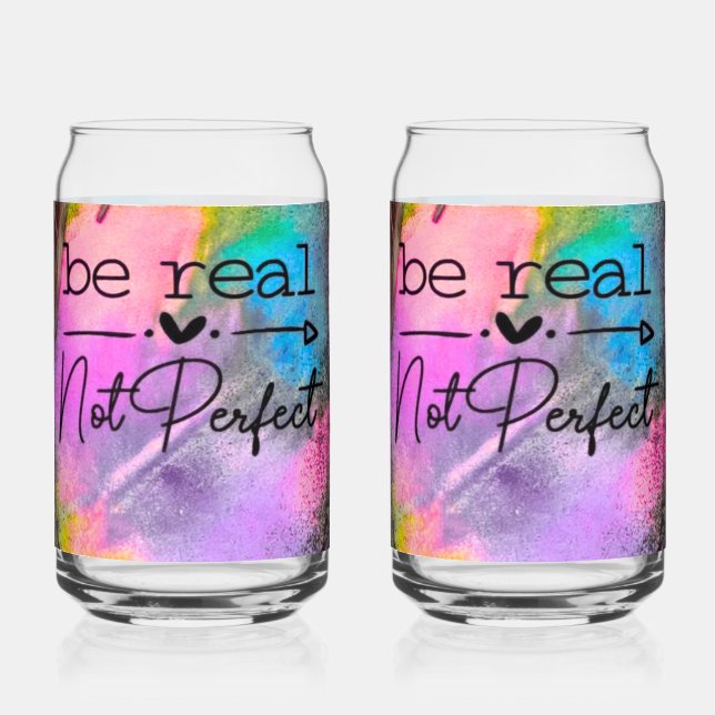 Vaso Con Forma De Lata Be Real Not Perfect (Anverso)