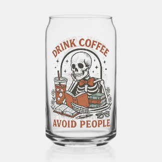 Vaso Con Forma De Lata ☕ Bebe Café, Evita a la Gente – Cerveza Divertida 