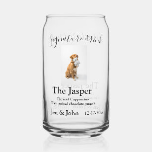 Vaso Con Forma De Lata Bebé firma añada mascota nombre de foto fecha año