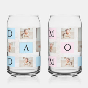 Vaso Con Forma De Lata Bebé y DAD personalizados, y bebé y MOM pueden usa