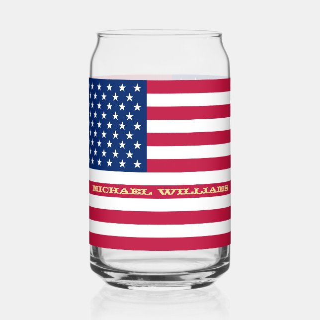 Vaso Con Forma De Lata Bebida clásica de bandera estadounidense Patriótic (Anverso)