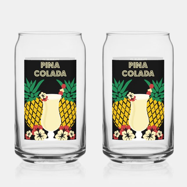 Vaso Con Forma De Lata Bebida de cóctel de Piña Colada (Anverso)