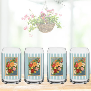 Vaso Con Forma De Lata Begonias Florales Rosadas 1902 Paquete de Semillas