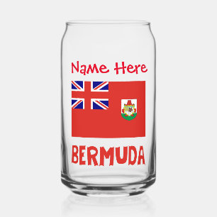 Vaso Con Forma De Lata Bermuda Bermudia Bandera Roja Nombre Personalizado