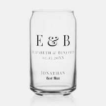 Best Man Gift Monogram Wedding Minimalist