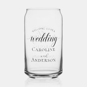 Vaso Con Forma De Lata Bienvenido a Nuestra Boda  Agregar nombre 