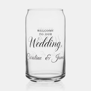 Vaso Con Forma De Lata Bienvenido a Nuestra Boda  Agregar nombre 