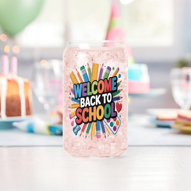 Vaso Con Forma De Lata Bienvenido de vuelta al colegio (Insitu (Cumpleaños))