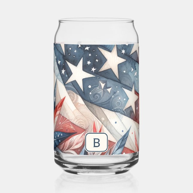 Vaso Con Forma De Lata Blanco rojo y azul (Anverso)