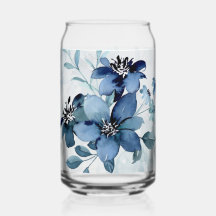 Blue Floral 1 Can Glinkware Set