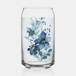 Vaso Con Forma De Lata Blue Floral 3 Can Glinkware Set