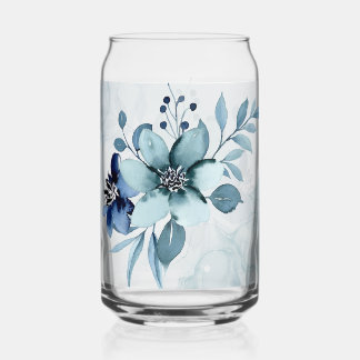 Vaso Con Forma De Lata Blue Floral 4 Can Glinkware Set