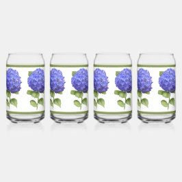 Vaso Con Forma De Lata Blue Hydrangeas Arte Botánico Floral