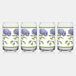 Vaso Con Forma De Lata Blue Hydrangeas Arte Botánico Floral