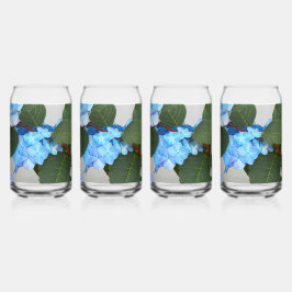 Vaso Con Forma De Lata Blue Lacecap Hydrangea Bloom Floral