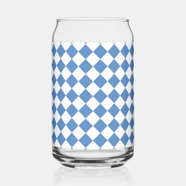 Vaso Con Forma De Lata Blue White Checker Diamond Pattern (Anverso)