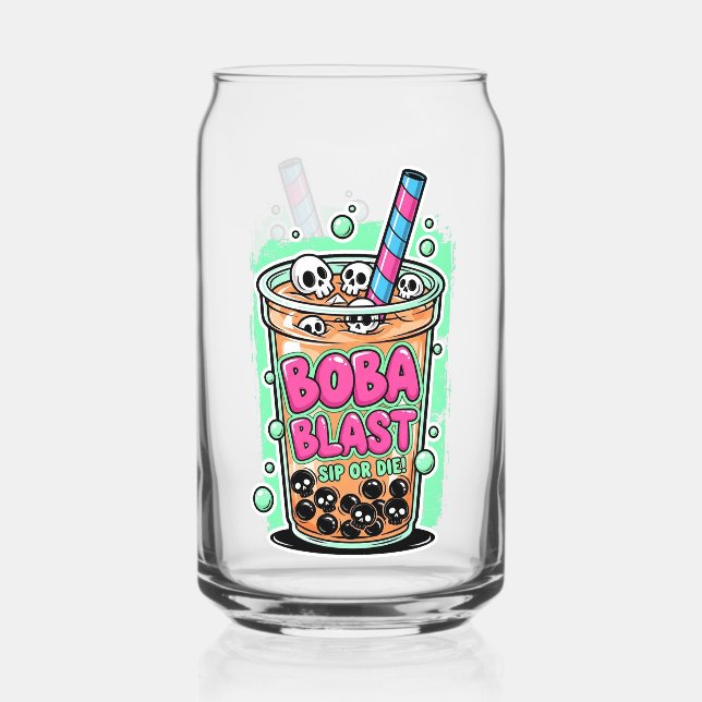 Vaso Con Forma De Lata Boba Blast – ¡Bebe o Muere!  (Anverso)