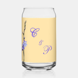 Vaso Con Forma De Lata Boda Amarillo Mantequilla y SunOrchid Lila