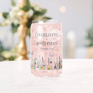 Vaso Con Forma De Lata Boda de flores silvestres y mariposas